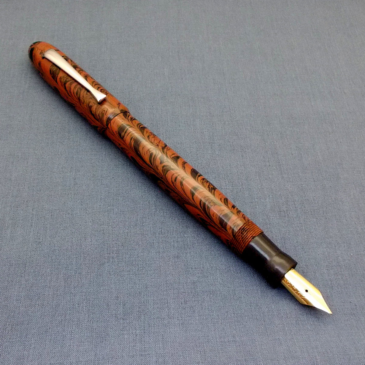 KIM ACR Regular Cigar Handmade Ebonite Fountain Pen Rose Brown/Black