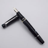 Kanwrite Heritage Piston Filler Fountain Pen - Black/White Marbled
