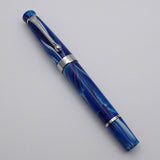 Kanwrite Heritage Piston Filler Fountain Pen - Blue/White Marbled