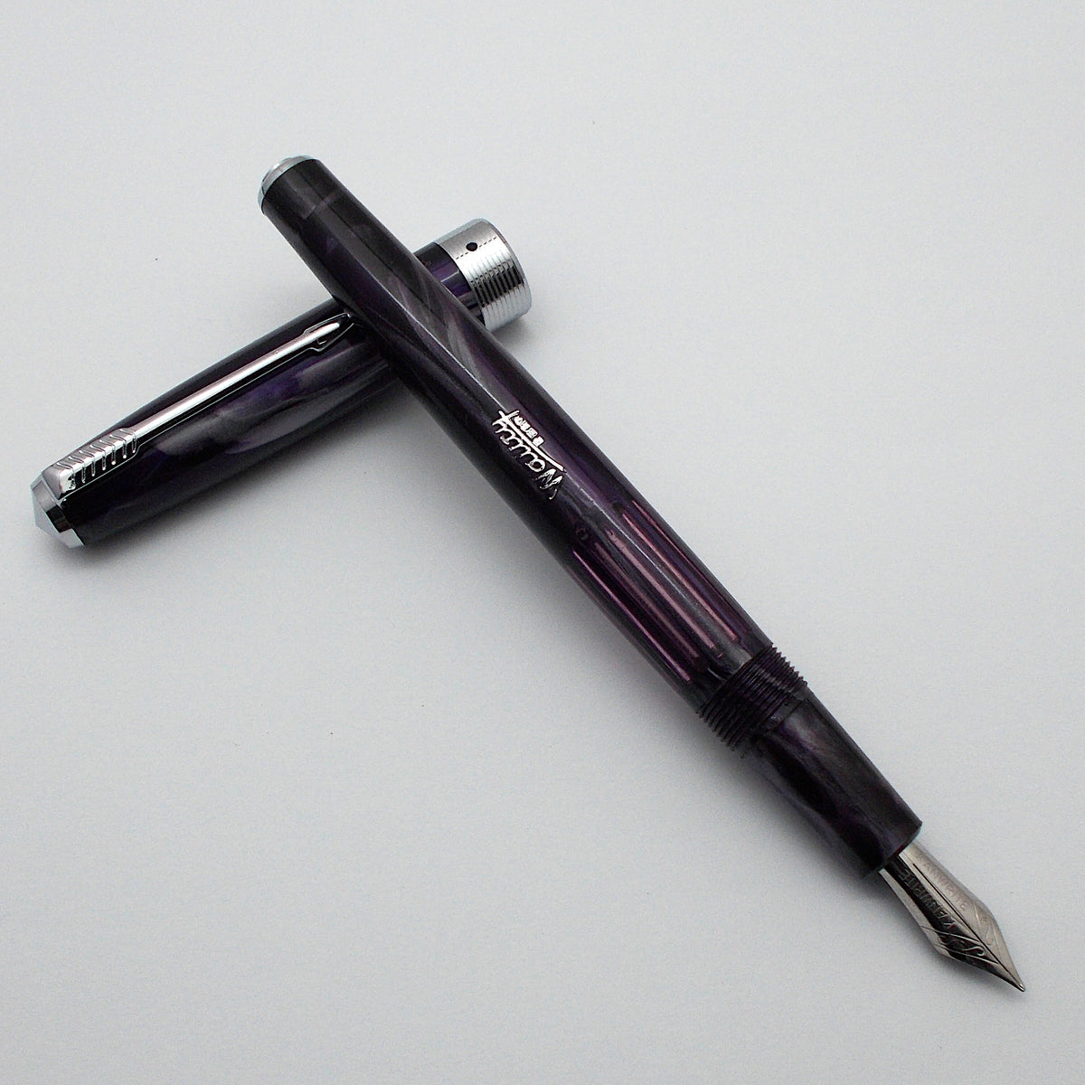 Wality 55 Eyedropper Fountain Pen with Semi Flex Nib Purple kiwipens