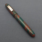 KIM ACR Jumbo Cigar Handmade Ebonite Fountain Pen with Kanwrite Nib - Sacramento Green/Raspberry Red