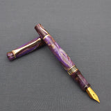 Kanwrite Heritage Piston Filler Fountain Pen - Purple/White/Brown Marble G
