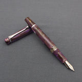 Kanwrite Heritage Piston Filler Fountain Pen - Purple/White/Brown Marble