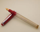 Vintage Butterfly Indian Eye Dropper Fountain Pen (NOS) - Red Demonstrator