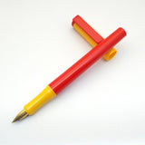 Vintage Platignum School Cartridge Fountain Pen (NOS) - Made in England - Red & Yellow