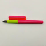 Vintage Platignum School Fountain Pen (NOS) Made in England -Orange/Pink/Green