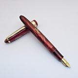 Airmail/Wality 69LG Eyedropper Fountain Pen - Red Marbled