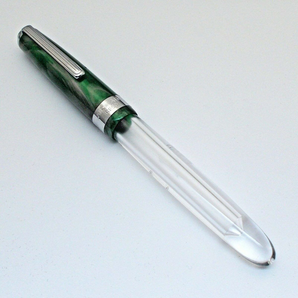 Airmail/Wality 69T Eyedropper Acrylic Demonstrator Fountain Pen Green