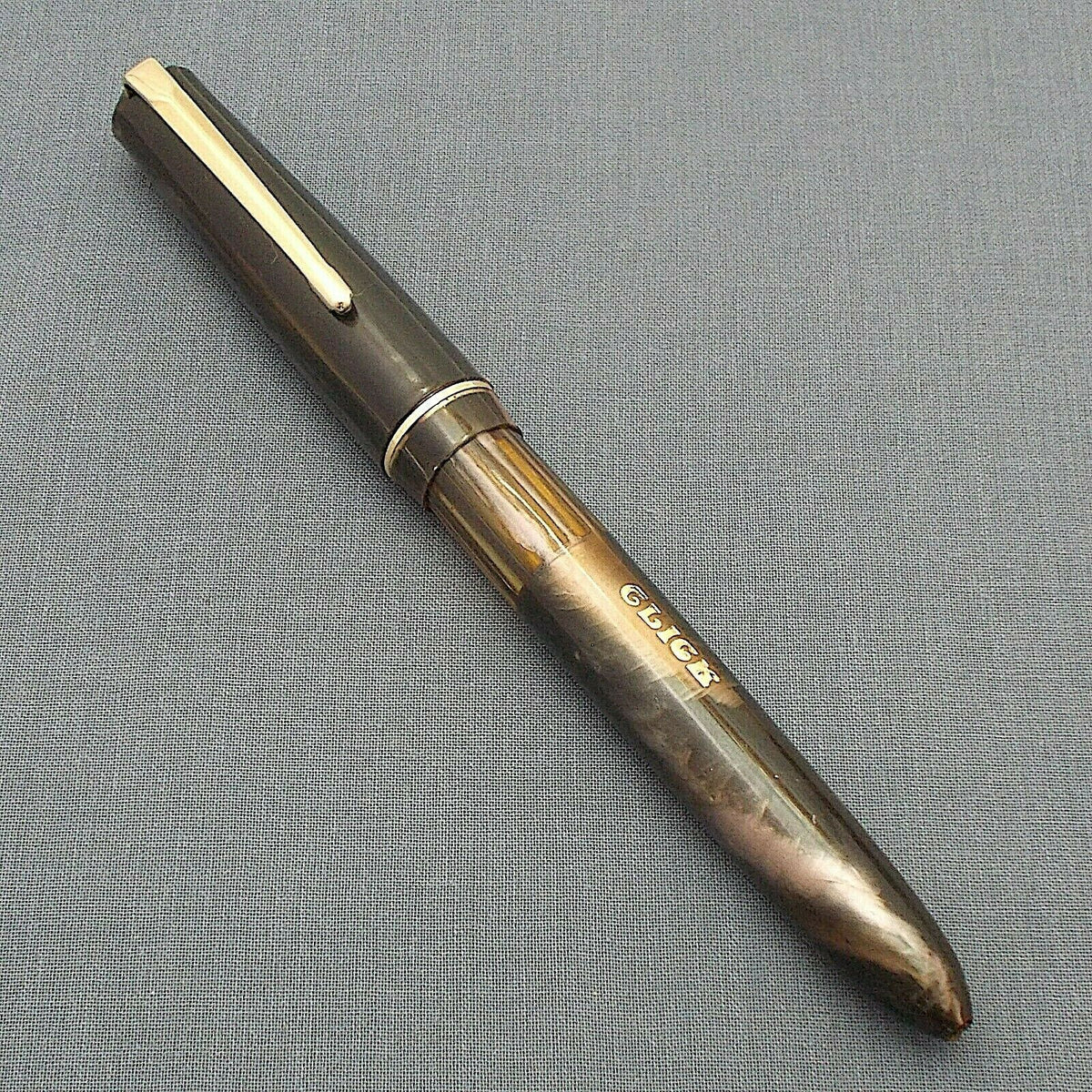 Click Blackbird Eyedropper Fountain Pen Black Marbled kiwipens