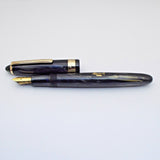 Airmail/Wality 69LG Eyedropper Fountain Pen - Blue Marbled