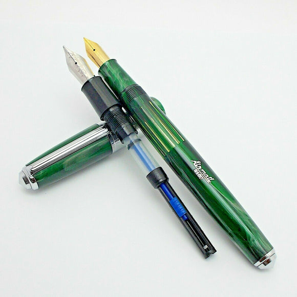 Airmail/Wality 71J ED/3-in-1 Fill Jumbo Green Fountain Pen - with Kanwrite Nib