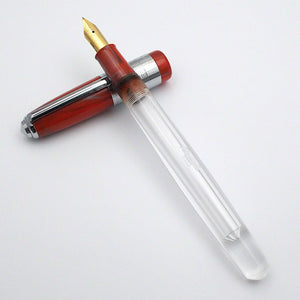 Airmail/Wality 71JT Eyedropper Jumbo Acrylic Demonstrator Fountain Pen - L Red