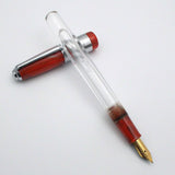 Airmail/Wality 71JT Eyedropper Jumbo Acrylic Demonstrator Fountain Pen - Red
