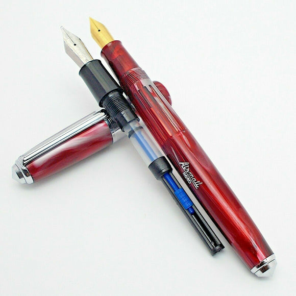 Airmail/Wality 71J ED/3-in-1 Fill Jumbo Red Fountain Pen - with Kanwrite Nib