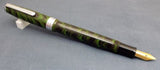 Click Falcon Ebonite Handmade Fountain Pen - Green and Black Rippled