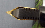 Click Falcon Ebonite Handmade Fountain Pen - Teal and Black Rippled