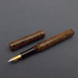 Kiwi Ipsit FT Handmade Ebonite Fountain Pen with Flex Nib - Burnt Orange/Black Mottled