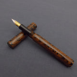 Kiwi Ipsit FT Handmade Ebonite Fountain Pen with Flex Nib - Burnt Orange/Black Mottled