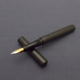 Kiwi Ipsit CT Handmade Ebonite Fountain Pen with Flex Nib - Dark Brown/Green Mottled