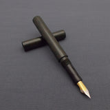 Kiwi Ipsit CT Handmade Ebonite Fountain Pen with Flex Nib - Dark Brown/Green Mottled