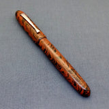 KIM ACR Regular Cigar Handmade Ebonite Fountain Pen - Rose Brown/Black Rippled