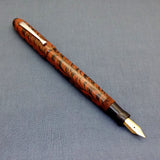 KIM ACR Regular Cigar Handmade Ebonite Fountain Pen - Rose Brown/Black Rippled