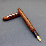 KIM ACR Regular Cigar Handmade Ebonite Fountain Pen - Rose Brown/Black Rippled