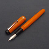 Click Aristocrat Fountain Pen with Kanwrite Nib - Orange - Chrome Trim