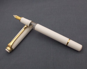 Click Tulip Pure Piston Filler Fountain Pen - Solid White
