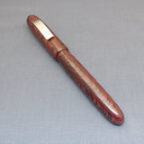 KIM ACR Jumbo Cigar Handmade Ebonite Fountain Pen with Kanwrite Nib - Rose Red/Black Rippled