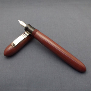 KIM ACR Jumbo Cigar Handmade Ebonite Fountain Pen with Kanwrite Nib - Solid Chocolate Brown