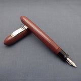 KIM ACR Jumbo Cigar Handmade Ebonite Fountain Pen with Kanwrite Nib - Solid Chocolate Brown