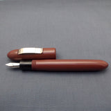 KIM ACR Jumbo Cigar Handmade Ebonite Fountain Pen with Kanwrite Nib - Solid Chocolate Brown