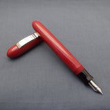 KIM ACR Jumbo Handmade Ebonite Fountain Pen with Kanwrite Nib - Solid Crimson Red