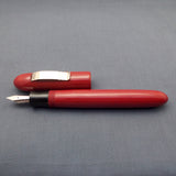 KIM ACR Jumbo Handmade Ebonite Fountain Pen with Kanwrite Nib - Solid Crimson Red