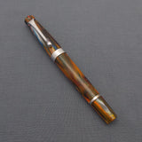 Kanwrite Heritage Piston Filler Fountain Pen - Orange/White/Brown Marble