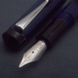 Click Aristocrat Fountain Pen with Kanwrite Nib - Blue - Chrome Trim