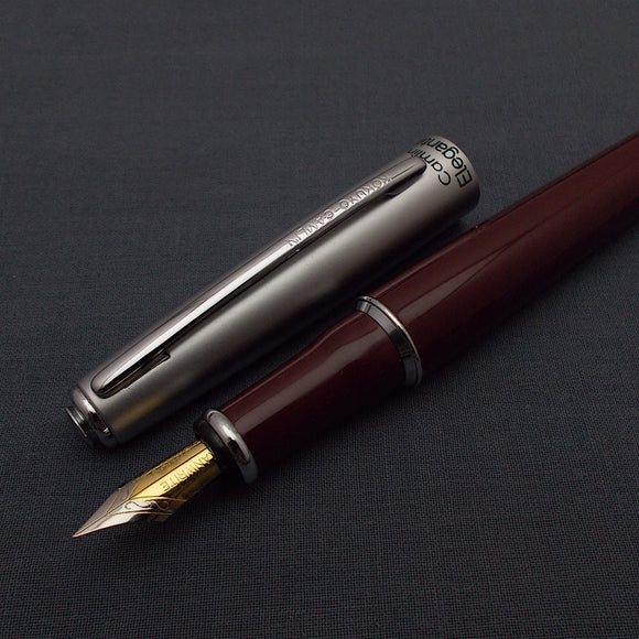 Camlin Elegante Fountain Pen with Kanwrite Flex Nib - Maroon