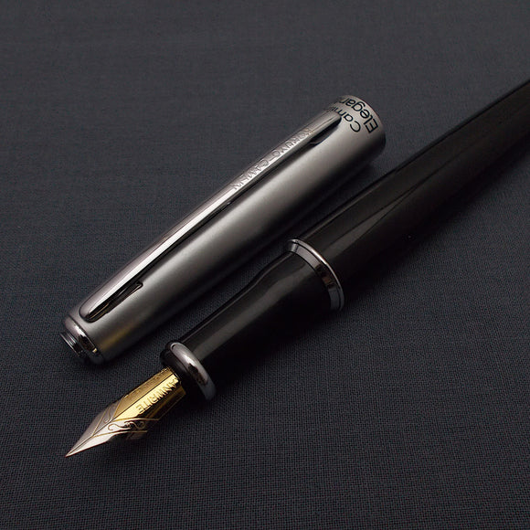 Camlin Elegante Fountain Pen with Kanwrite Flex Nib - Black