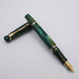 Kanwrite Heritage Piston Filler Fountain Pen - Green/Yellow Marbled