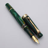 Kanwrite Heritage Piston Filler Fountain Pen - Green/Yellow Marbled