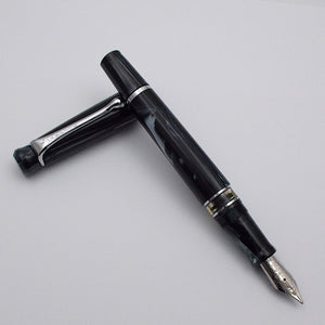 Kanwrite Heritage Piston Filler Fountain Pen - Black/White Marble