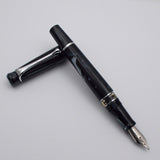 Kanwrite Heritage Piston Filler Fountain Pen - Black/White Marbled