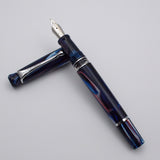 Kanwrite Heritage Piston Filler Fountain Pen - Blue/Red/White Marbled