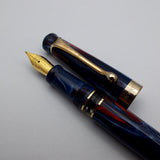 Kanwrite Heritage Piston Filler Fountain Pen - Blue/Red/White Marbled