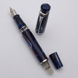 Kanwrite Heritage Piston Filler Fountain Pen - Blue/Red/White Marbled