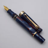 Kanwrite Heritage Piston Filler Fountain Pen - Blue/Red/White Marbled