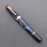 Kanwrite Heritage Piston Filler Fountain Pen - Blue/Red/White Marbled