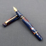 Kanwrite Heritage Piston Filler Fountain Pen - Blue/Red/White Marbled