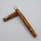 Kanwrite Heritage Piston Filler Fountain Pen - Yellow/White Marbled